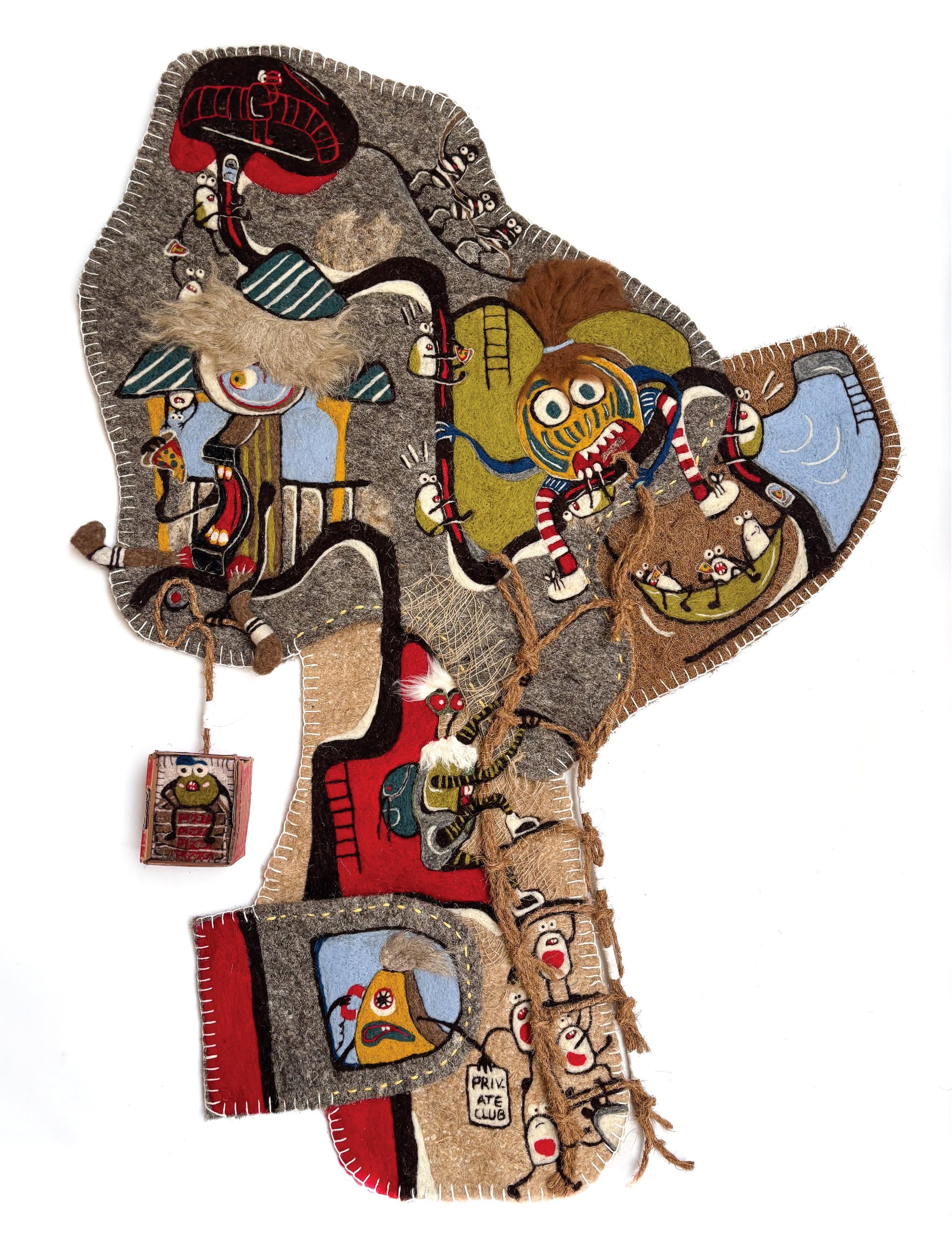 The Tree Club Invasion, 2025 - Mixed media - h128 x w90 cm