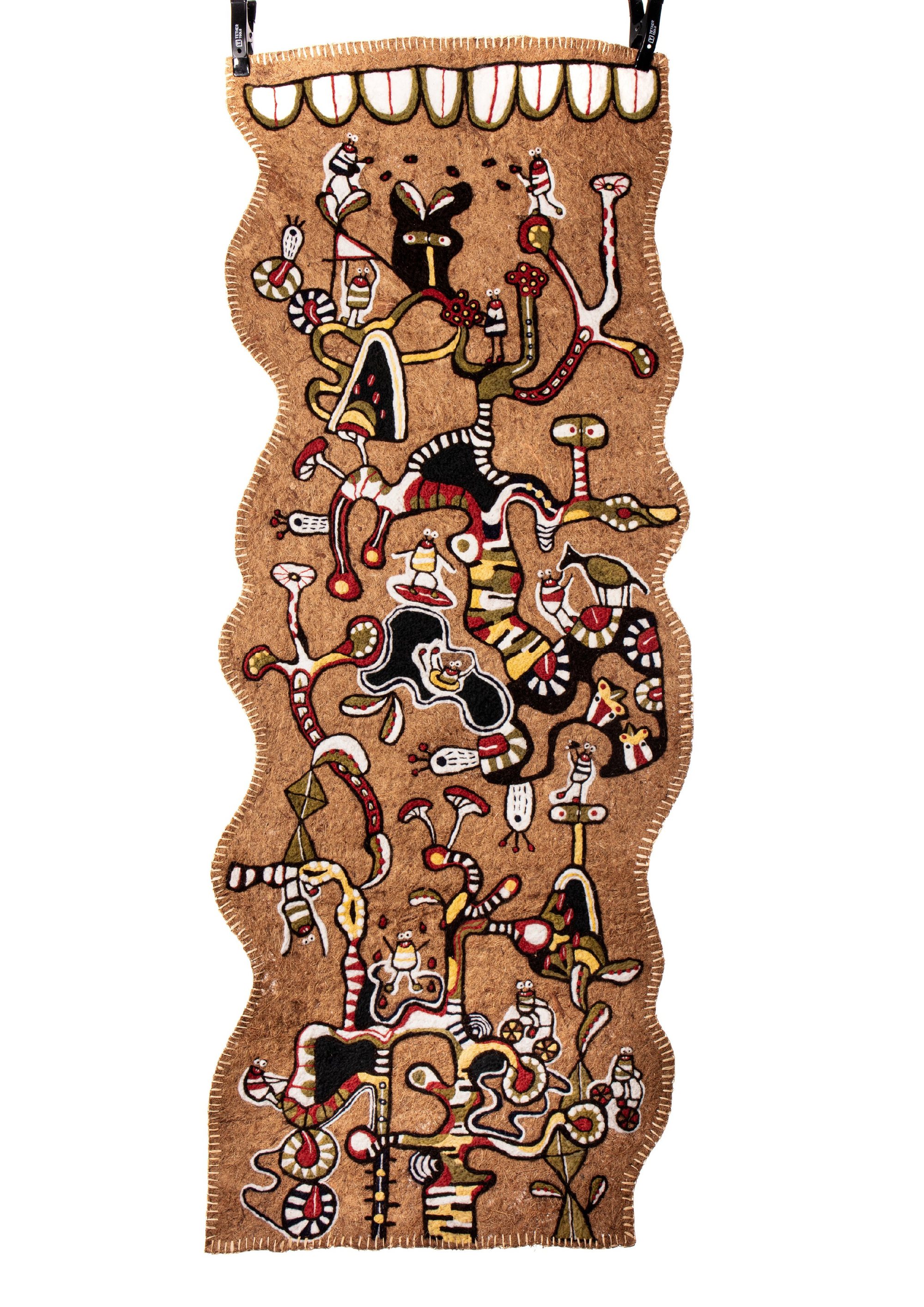 The Tree Club: Memories, 2024 Needle felted wool on coconut coir mat h180 x w75 cm