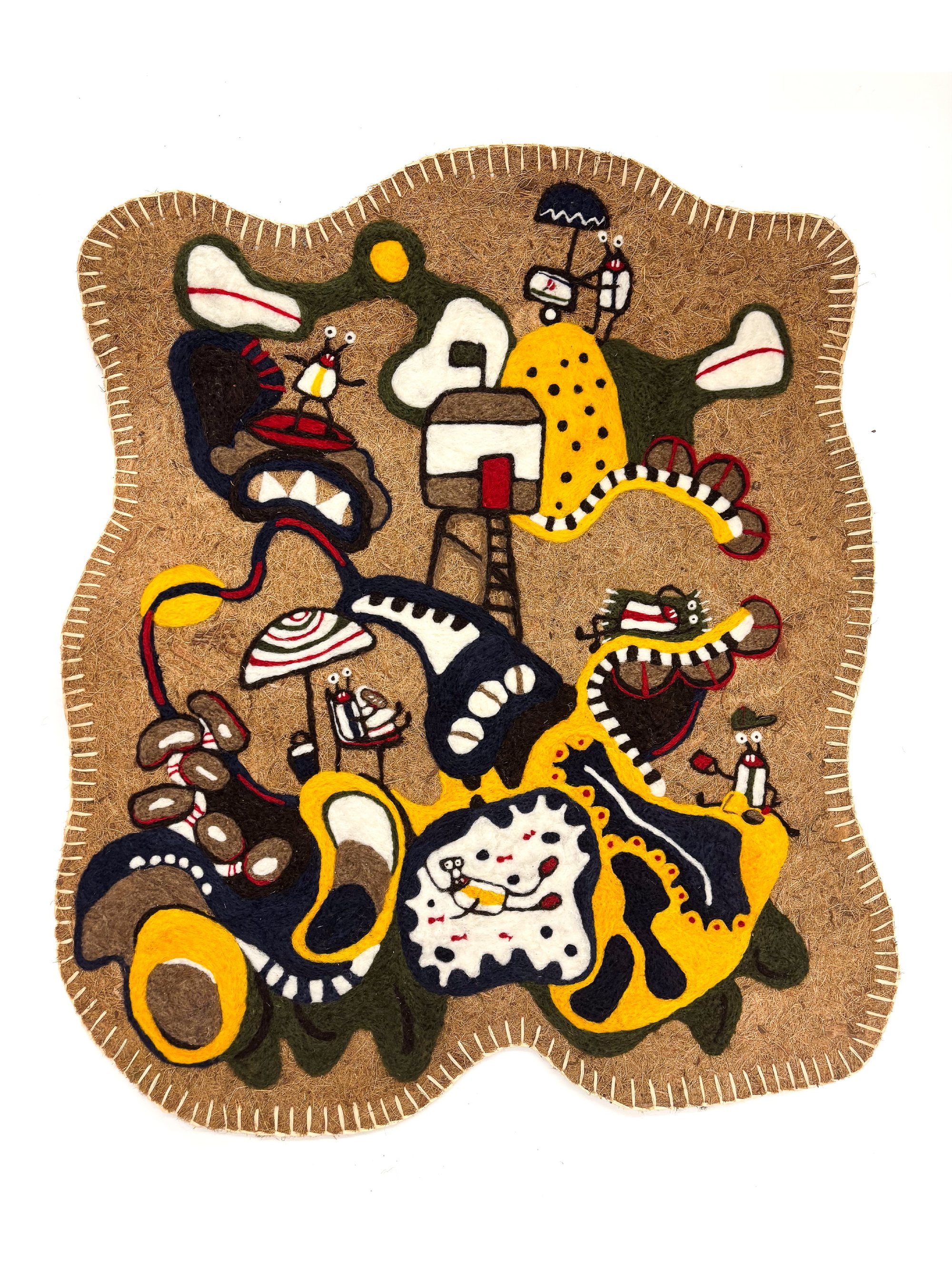 Memories of the Beach, 2024 Needle felted wool on coconut coir mat h100 x w119 cm